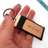 Custom Handmade Leather Keychain - Date Key Chain