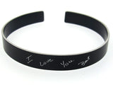 Custom Handwriting Cuff Bracelet - Personalized Gift for Him