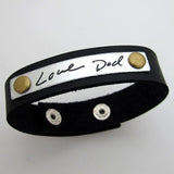 Engraved Handwriting Men's Bracelet, Leather Cuff for Men