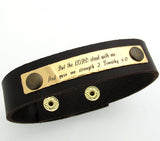 Engraved Handwriting Men's Bracelet, Leather Cuff for Men
