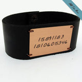 Mens Personalized Wide Leather Cuff Bracelet. 30th birthday Gift