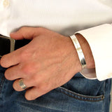 Husband silver cuff bracelet for Anniversary git