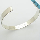 ID Mens Bracelet - Sterling Silver Engraved Cuff