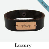 Infinity Engraved Mens Bracelet - Personalized Cuff for Him