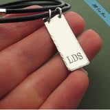Initials Tag Leather Necklace for Men