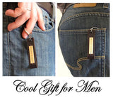 Initials Engraving Leather Keychain, Customized Accessory