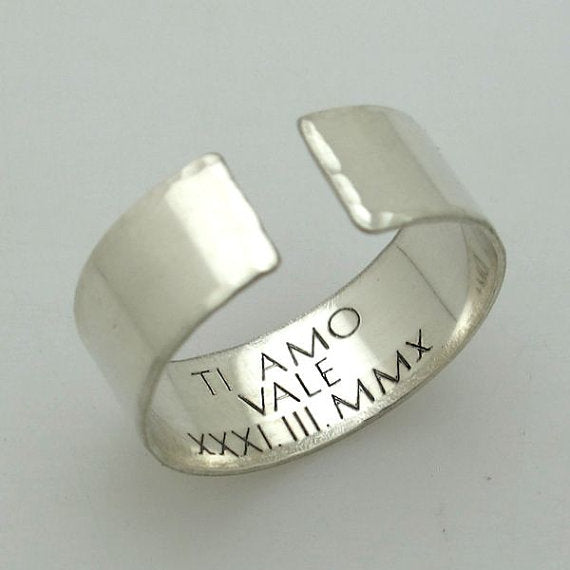 hidden engraved silver ring