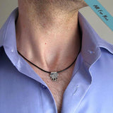 Jewish Mens Necklace with Hamsa Pendant