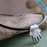 Jewish Mens Necklace with Hamsa Pendant