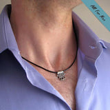 Jewish Mens Necklace with Hamsa Pendant