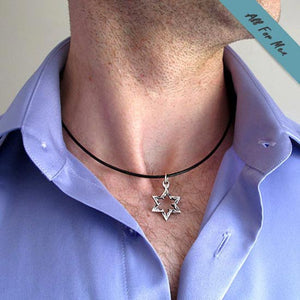 Star Of David Jewish Necklace for Men