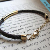 Leather Brown Braided Bracelet for Men