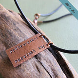 Coordinates Leather Mens Necklace - Personalized Gift for Men