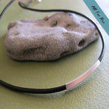 Leather Mens Necklace with silver tube - Mens Accessories