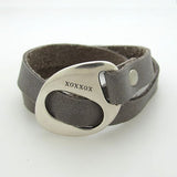 Geometric Leather Bracelet for Men, Handmade Gift for Him