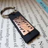 Longitude Keychain for Men - Leather Keychain