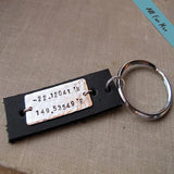 Longitude Latitude Keychain - Two Side Engraved Keychain