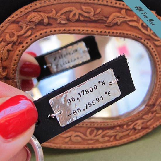 Longitude Latitude Keychain - Two Side Engraved Keychain