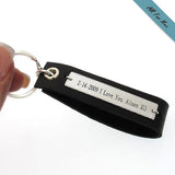 Luxury Leather Keychain - Personalized Mens Key Chain