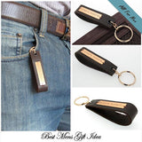 Luxury Leather Keychain - Personalized Mens Key Chain