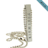 Latitude Longitude Bar Necklace for Him - GPS engraved Pendant