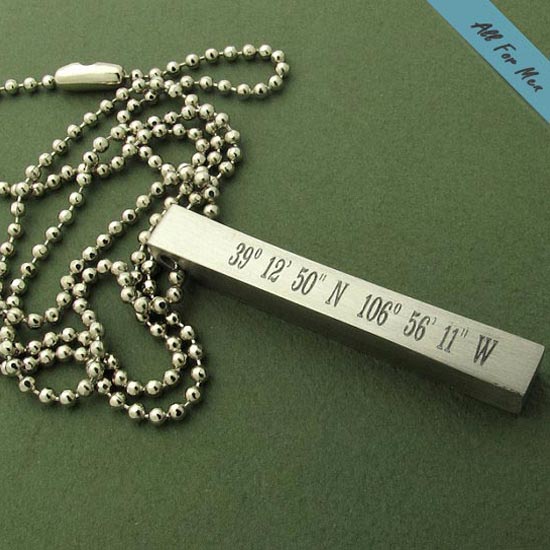 Latitude Longitude Bar Necklace