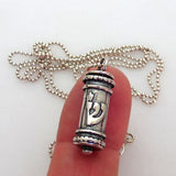 Mezuzah Silver Necklace, Kabbalah Jewish Necklace