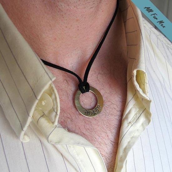 Sterling Silver Necklace Men's Jewelry With Initials Custom