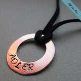 Name Engraved Washer Necklace for Men - Personalized Mens