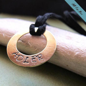 Name Engraved Washer Necklace for Men - Personalized Mens