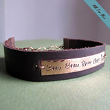 Nameplate Leather Mens Bracelet - Personalized Mens Gift