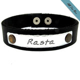 Personalized Nameplate Leather Cuff Bracelet - Great gifts
