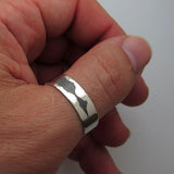 Oxidized Silver Sound Wave Ring, Personalized band