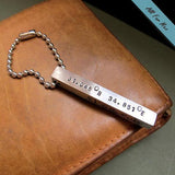 Gift for Husband -  Personalized Bar Keychain - Mens Key Chain