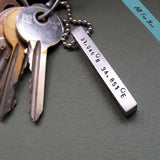 Gift for Husband -  Personalized Bar Keychain - Mens Key Chain