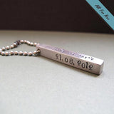 Gift for Husband -  Personalized Bar Keychain - Mens Key Chain