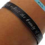 Personalized Black Cuff Bracelet for Men - Great Gift