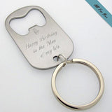 Personalized Bottle Opener Keychain for Men