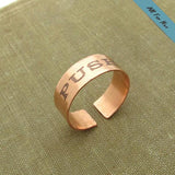 Personalized Copper Ring - Unisex Adjustable Band