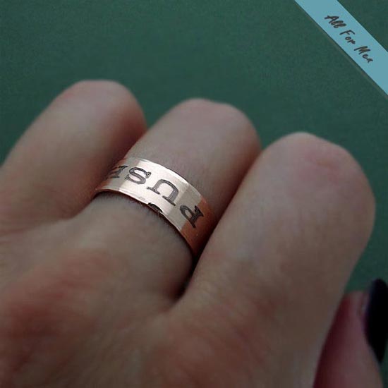 Personalized Copper Ring - Unisex Adjustable Band