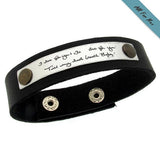 Engraving Ideas for Him  - Personalized Leather Bracelet - Groom Gift