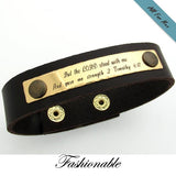 Engraving Ideas for Him  - Personalized Leather Bracelet - Groom Gift