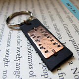 Personalized Leather Key Chain for Men - Text Engraved