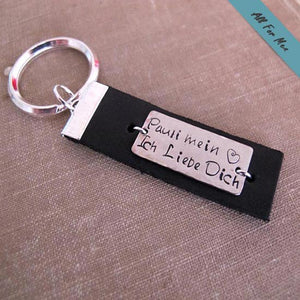Personalized Leather Key Chain for Men - Text Engraved