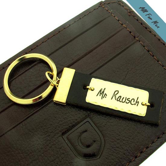 Personal gifts for men - Personalized Leather Keychain