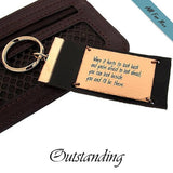 Personalized Leather Keychain for Him - Quote Keychain