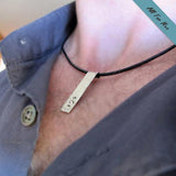 Personalized Leather Mens Necklace