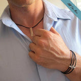 Personalized Leather Mens Necklace