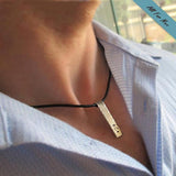 Personalized Leather Mens Necklace