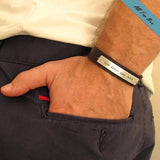 Personalized Mens Bracelet in Brown Leather